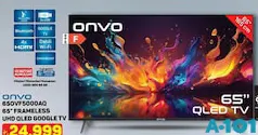 ONVO 65OVF5000AQ 65 İNÇ FRAMELESS UHD QLED GOOGLE TV AKILLI TELEVİZYON fiyat ve kampanya bilgisi